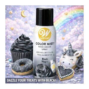 WILTON COLOR MIST Black 2 Cans Cake Decoration Spray HALLOWEEN